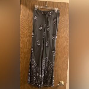 Billabong Black Floral Wide Leg Pants